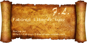 Fabinyi Liberátusz névjegykártya